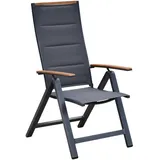 gardenson Verona Gartensessel 59,5 x 74 x 115,5 cm grau klappbar