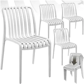 Tectake Gartenstuhl Alcudia 47 x 58 x 80,5 cm creme 4 St.