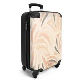 NoBoringSuitcases.com© Hartschalen-Trolley Abstraktes Fegen 55x35x20cm, 4 Rollen, Kinder Koffer Klein, Trolley Handgepäck beige|bunt 35 cm x 55 cm x 20 cm