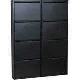 VCM ebuy24 Schuhschrank Pisa 8 Klappen Metall schwarz.