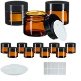 Relaxdays Salbentiegel Braunglas 60 ml Set braun/schwarz