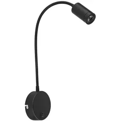 LED Wandleuchte, schwarz, flexibel, Schalter, H 50 cm