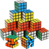 Mini Zauberwürfel Set, 12 Stück Zauberwürfel 3x3 cm, Magic Cube Spielzeug Gesche