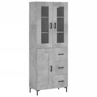 VidaXL Highboard Betongrau 69,5x34x180 cm Holzwerkstoff