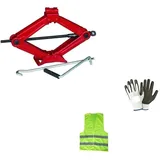 KOMPATIBEL MIT OPEL Mokka X Pantograph-WAGENHEBER MIT DREHBARER Welle ZUM ANHEBEN VON LUFTREIFEN MIT Griff UND STAHLSOCKEL BIS ZU 2 TONNEN