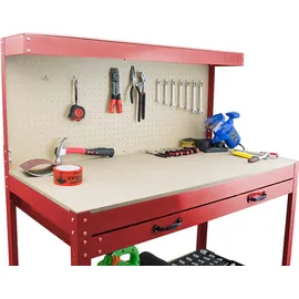 BITUXX Werktisch Metall 115 x 55 x 140 cm Rot