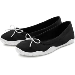 Ballerina, leichter Freizeitschuh,Sneaker,Slipper,Halbschuh, flache Sohle VEGAN, Gr. 43, schwarz, , 97730220-43