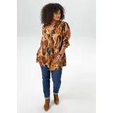 aniston plus Longbluse extravagant bedruckt im trendigen Farbverlauf Beige/Braun/Blau 54