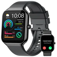 Smartwatch Herren Damen, 1.96" Fitnessuhr Pulsuhr Schlafmonitor Schrittzähler Uhr, Smart Watch Bluetooth Anrufe,113+Sportmodi Sportuhr Laufuhr,IP68 Wasserdicht Fitness Tracker für iOS Android Schwarz