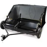 Wiltec Rasenkehrmaschine mit 120 cm Kehrbreite, Rasenkehrer für Aufsitzmäher, Laubsammler mit 415 l Auffangnetz Laubkehrmaschine für Rasentraktor