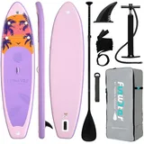FunWater Stand up paddle Board, SUP Board Set, Stand up Paddle Board,SUP paddle Board,Handpumpe,335x83x15cm, bis150kg,Farbe - Violett