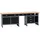 KÜPPER Werkbank 6 Schubladen 2 Türen Sitzraum 84 x 240 x 60 cm Schwarz-Grau