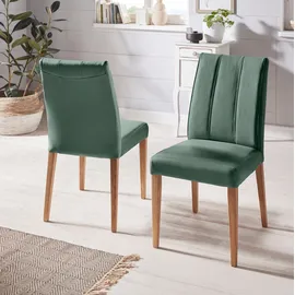 INOSIGN Esszimmerstuhl INOSIGN, grün (forrest, natur), B:46cm H:91cm T:65cm, Stühle, Esszimmerstuhl, Rückenlehne mit Steppung