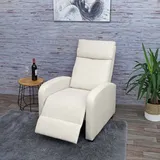 Mendler Fernsehsessel HWC-F76, Relaxsessel Sessel Liegesessel, Liegefunktion verstellbar Stoff/Textil - creme