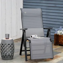 Outsunny Gartenliege Sonnenliege 70 x 65 x 111 cm Grau