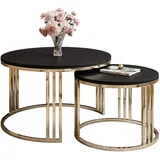 lookway Couchtisch gold chrom / Schwarz matt
