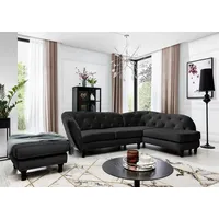 Fun Möbel Ecksofa inkl.Hocker CHARLOTTE in Stoff Matt Velvet
