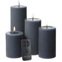 Deluxe Homeart MIA LED Kerzenset 4 St. grau