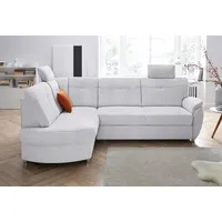 Ecksofa SIT & MORE "Sonoma L-Form" Sofas Gr. B/H/T: 246cm x 91cm x 176cm, Struktur, Ottomane links, ohne Bettfunktion, silberfarben (silber) wahlweise mit Bettfunktion und Bettkasten