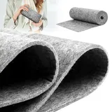 Filzrolle Filzstoff 30cm x 250cm Meterware,3mm Stark,Filzmatte,Filz für DIY Aufbewahrungstasche Patchwork Nähen Filz zum Basteln Handwerken Dekoration Hellgrau