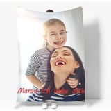 ACCZ Personalisierte Decke Fotodecke Mit Eigenem Foto Name,Super Weich Kuscheldecke Flauschige Foto,Personalisierte Geschenk Für Freunde Familie Geburtstag Weihnachten (1 Foto)