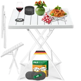 Kesser Balkontisch Bistrotisch klappbar 100 x 100 x 75 cm schwarz/weiß