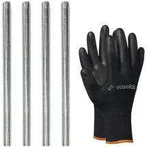 vasalat Gewindestange M4 1000mm verzinkt Set, Festigkeitsklasse 8.8 - Gewindestab mit Außengewinde DIN 976 - hochwertige Metallstange mit Gewinde - 4 Stück