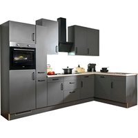 wiho Küchen Winkelküche »"Simi", mit verstellbaren Füßen, wahlweise mit E-Geräten«, grau