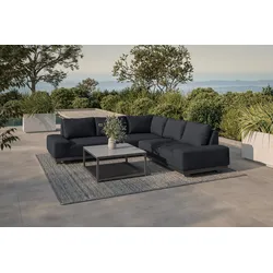 OUTFLEXX Beau Gartenlounge, anthrazit, Aluminium/Polyester, 3 Personen, pflegeleicht, polster inklusive, schnelltrocknend, inkl. Kaffeetisch