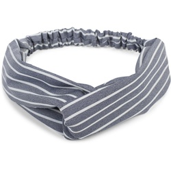 styleBREAKER Haarband, 1-tlg., Haarband mit Streifen Muster und Twist Knoten blau