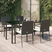 vidaXL Garten-Essgruppe 5-tlg. Schwarz