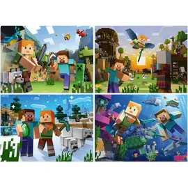 Ravensburger Kinderpuzzle 4x100 Teile - Minecraft - Biome erforschen