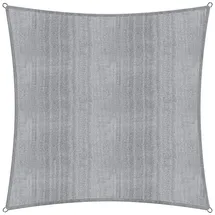 Lumaland Sonnensegel Quadrat | 5 x 5 Meter Wetterbeständiger Sonnenschutz inkl. Befestigungsseile | Terrasse, Garten & Balkon Schattenspender mit UV-Schutz [Hellgrau]
