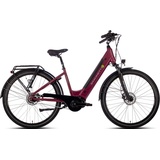 Saxonette E-Bike Premium Plus 3.0, 8 Gang, Nabenschaltung, Mittelmotor, 522 Wh Akku, Pedelec, Elektrofahrrad für Damen u. Herren, Cityrad lila