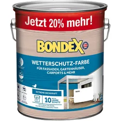 BONDEX Wetterschutz-Farbe, Außen, Hochdeckend, Witterungsbeständig, Weiß, 3 l