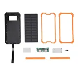 Solar Power Bank Box, 20000mAh tragbares Schnellladegerät Mobile Power Bank Case DIY-Kit mit Zwei USB-Anschlüssen, Mobile Battery Box für Sportreisen im Freien(Orange)