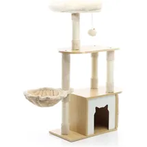fudajo Kratzbaum mit Holz 106 cm beige