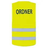 Korntex Safety Vest Passau Warnweste Weste Sicherheitsweste mit Ordner Aufdruck Druck gelb orange Leuchtstreifen EN ISO 20471 (neon gelb, M/L) - M-L