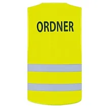 Korntex Safety Vest Passau Warnweste Weste Sicherheitsweste mit Ordner Aufdruck Druck gelb orange Leuchtstreifen EN ISO 20471 (neon gelb, M/L) - M-L