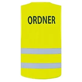Korntex Safety Vest Passau Warnweste Weste Sicherheitsweste mit Ordner Aufdruck Druck gelb orange Leuchtstreifen EN ISO 20471 (neon gelb, M/L) - M-L