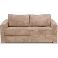 4-sitziges Express-Schlafsofa in taupefarbenem Cord - Schlafbereich mit breiten Latten 160 cm - Matratze 14 cm - LORETO - Taupe