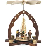 Kleinkunst aus dem Erzgebirge® Müller Pyramide Erzgebirgsfiguren Spitzbogen nat 25x15x30cm