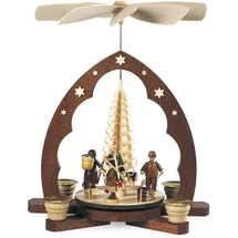 Kleinkunst aus dem Erzgebirge® Müller Pyramide Erzgebirgsfiguren Spitzbogen nat 25x15x30cm