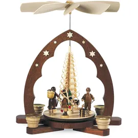 Kleinkunst aus dem Erzgebirge® Müller Pyramide Erzgebirgsfiguren Spitzbogen nat 25x15x30cm