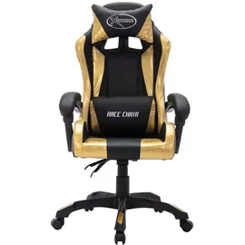 vidaXL Gaming-Stuhl mit RGB LED-Leuchten Gold Schwarz
