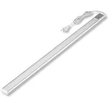 REV Ritter REV Unterbauleuchte Küche LED - Aluminium Schrankbeleuchtung 90cm, 10W, 850 Lumen, 3000K, Küchenbeleuchtung flach mit Sensor, einfache Montage, silber