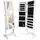 Tectake tectake® Schmuckschrank , mit Ganzkörperspiegel, aufgeteilter Innenraum mit Haken, Schlitzen und Löchern, abschließbar