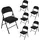 Hti-Living Klappstuhl Kunstleder schwarz 6er Set