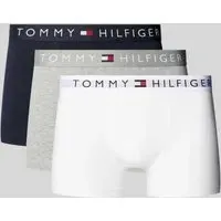 Boxershorts mit elastischem Label-Bund im 3er-Pack, Silber Melange, L