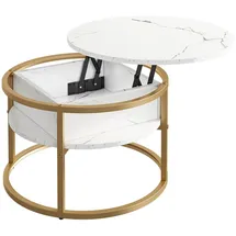 Vicco Couchtisch Marlo, Weiß/Gold, 57 x 57 cm